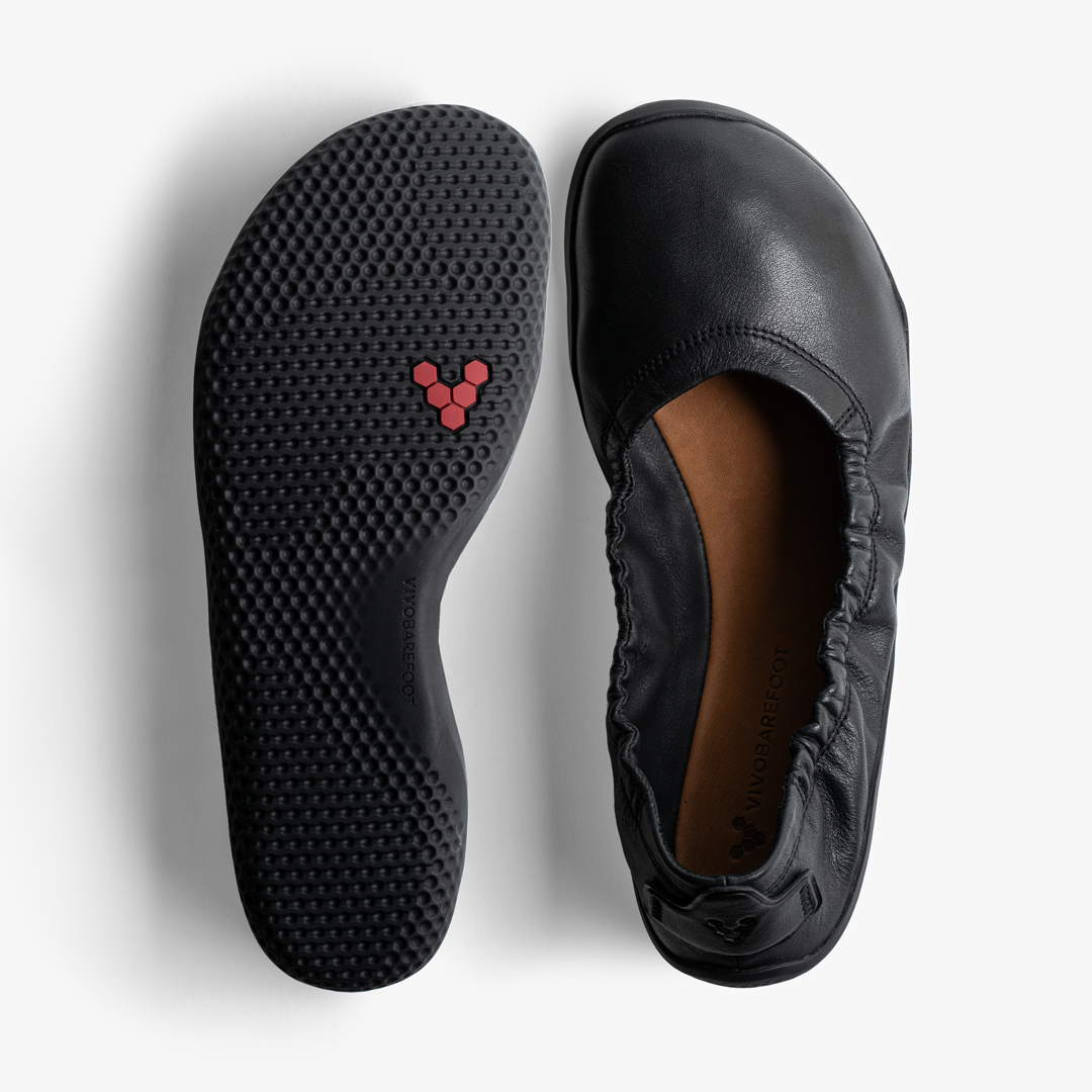 Obsidian Vivobarefoot Asana Yin Ballerina Leather | ZRYBCWL-75