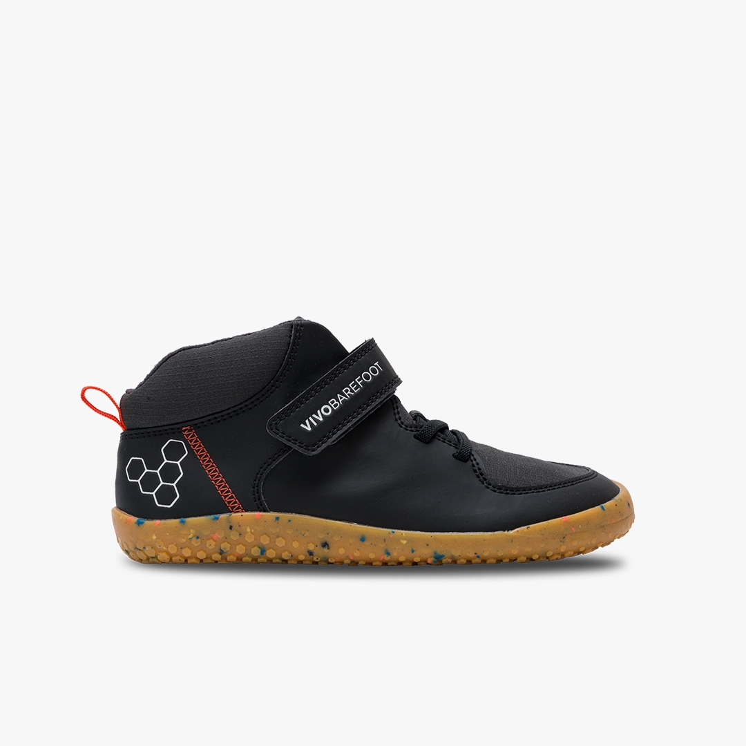 Obsidian Vivobarefoot Primus Ludo Hi Juniors | EUABDTS-16