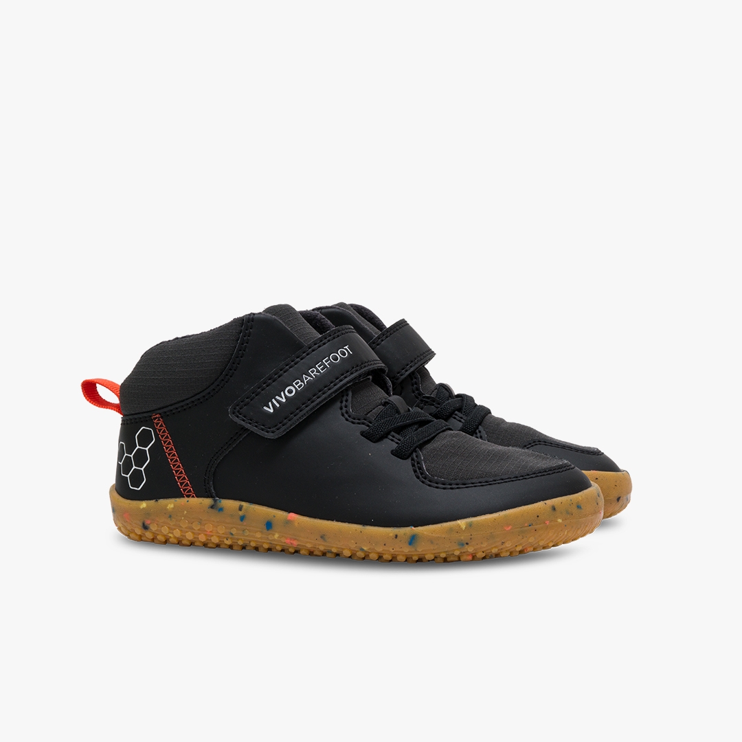 Obsidian Vivobarefoot Primus Ludo Hi Kids | CAMVNOG-86