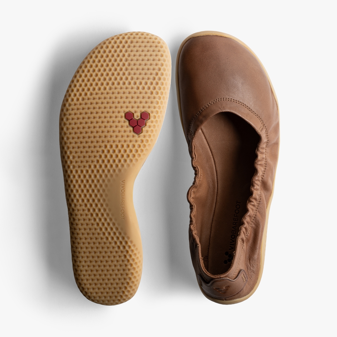 Tan Vivobarefoot Asana Yin Ballerina Leather | JLRPVHS-86