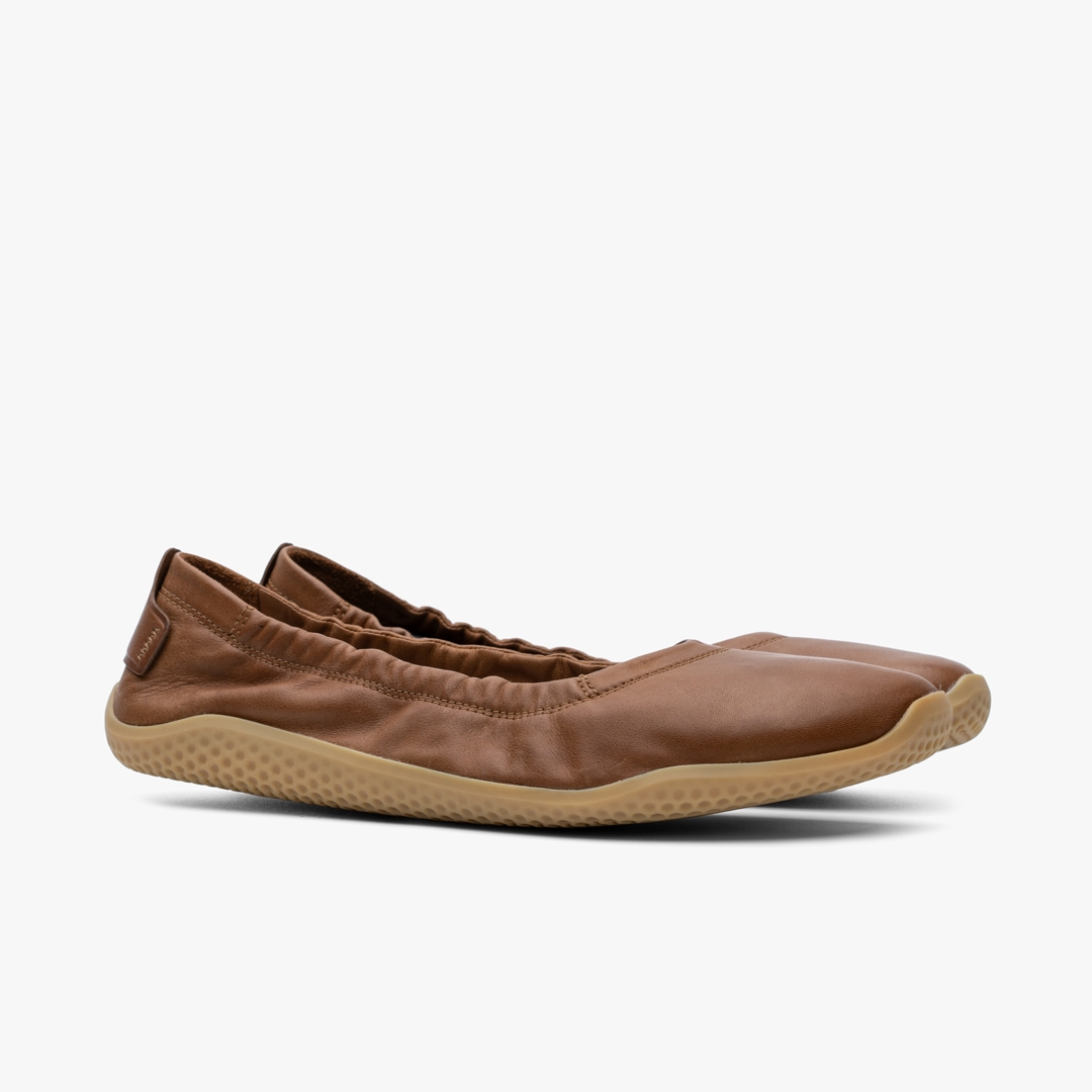 Tan Vivobarefoot Asana Yin Ballerina Leather | JLRPVHS-86