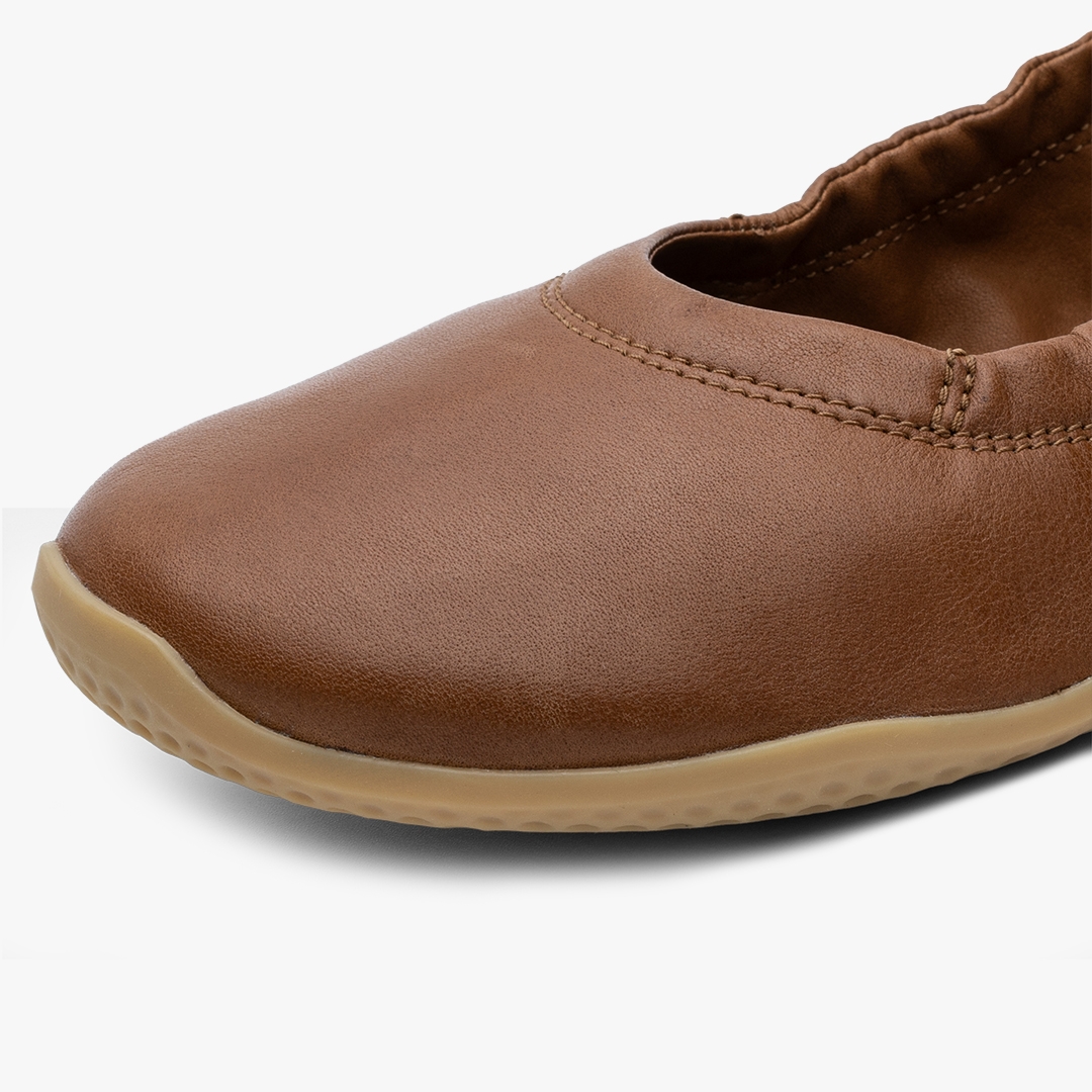 Tan Vivobarefoot Asana Yin Ballerina Leather | JLRPVHS-86