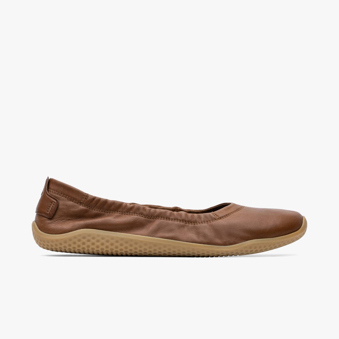 Tan Vivobarefoot Asana Yin Ballerina Leather | JLRPVHS-86